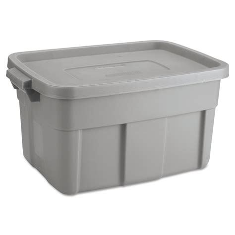 rubbermaid roughneck steel tote storage box 14 gallon|rubbermaid roughneck containers with lids.